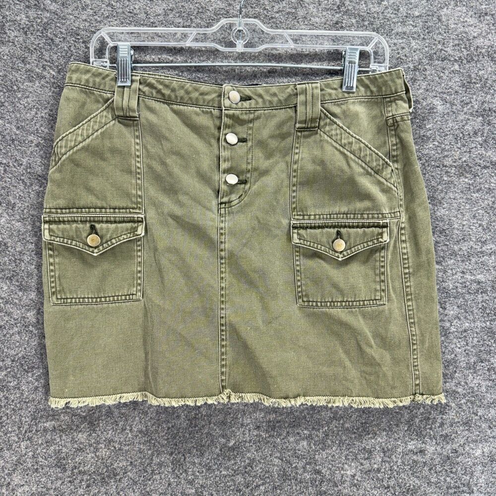 Moda International Skirt Women 8 Gray A-Line Short Denim Medium Wash Mid Rise
